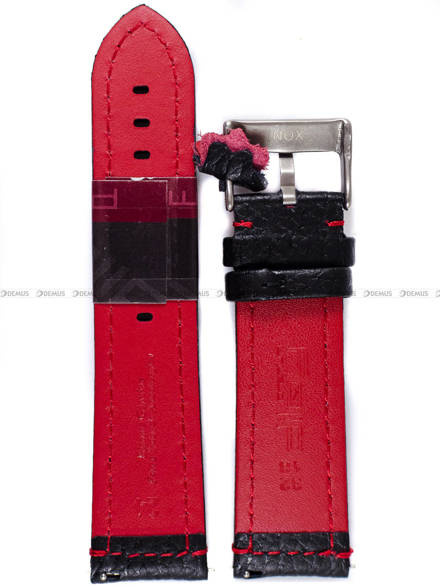Pasek skórzany do zegarka - Diloy 394.24.1.6 - 24 mm czarny