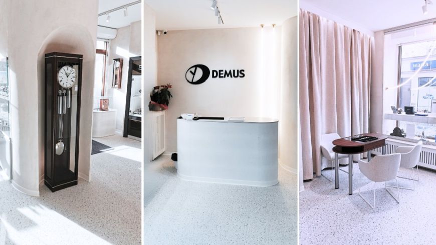 Sklep z zegarkami Demus wnętrze