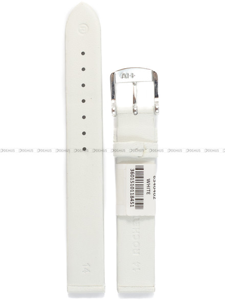 Pasek skórzany do zegarka - Rochet Trendy 6340402 - 14 mm - Biały