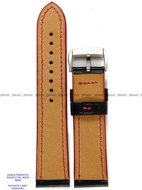 Pasek skórzany ręcznie robiony A. Kucharski Leather - Conceria Il Ponte Maya - black/red 16 mm