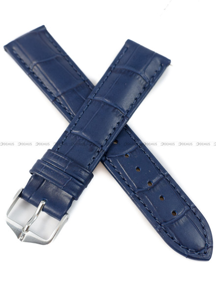 Pasek skórzany do zegarka - Hirsch Duke 01028080-2-20 - 20 mm niebieski