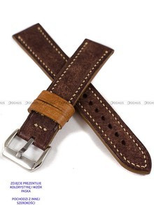 Pasek skórzany ręcznie robiony A. Kucharski Leather - Conceria Il Ponte Maya Double - Chocolate/Camel - 28 mm