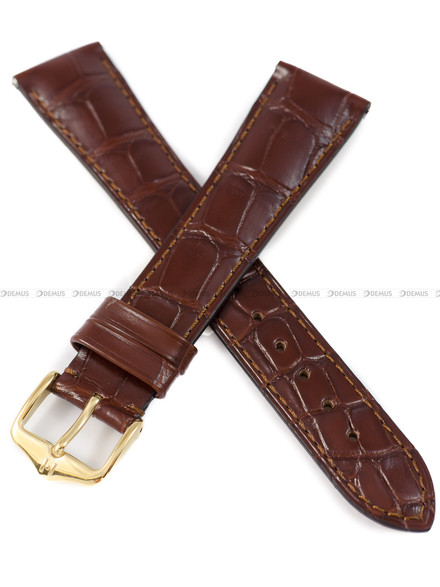 Pasek skórzany z aligatora do zegarka - Hirsch London 04207019-1-22 - 22 mm - Zwężany