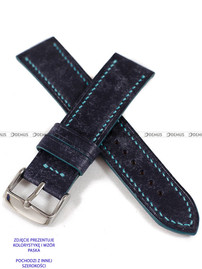 Pasek skórzany ręcznie robiony A. Kucharski Leather - Conceria Il Ponte Maya - Black/Green - 28 mm