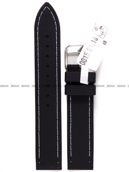 Pasek silikonowy do zegarka - Horido 0015.01W.18S - 18 mm