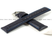 Pasek skórzany do zegarka - Hirsch Grand Duke 02528080-2-22 - 22 mm granatowy