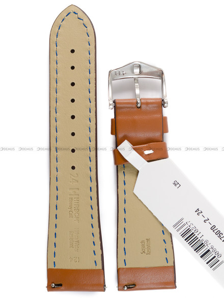 Pasek skórzany do zegarka - Hirsch Heavy Calf 01475070-2-24 - 24 mm - Zwężany