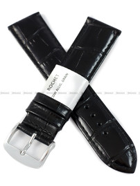 Pasek skórzany do zegarka - Rochet London 6092201 - 22 mm - Czarny