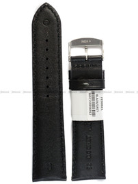 Pasek skórzany do zegarka - Rochet Neptune 7230821 - 22 mm - Czarny szare przyszycie