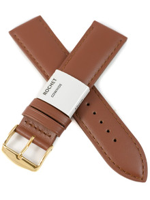 Pasek skórzany do zegarka - Rochet Miami 5412203ST - 22 mm - Brązowy