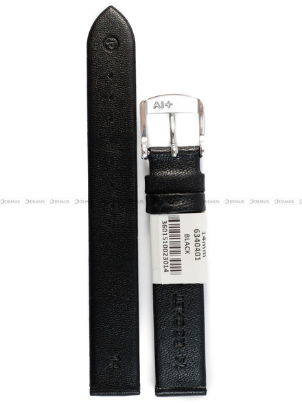 Pasek skórzany do zegarka - Rochet Trendy 6340401 - 14 mm - Czarny