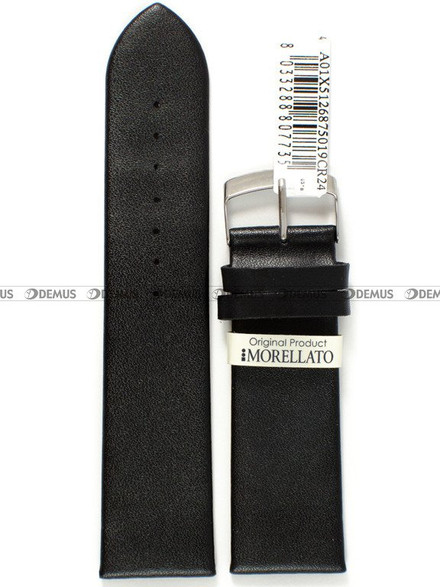 Pasek do zegarka skórzany - Morellato A01X5126875019CR24 24 mm czarny