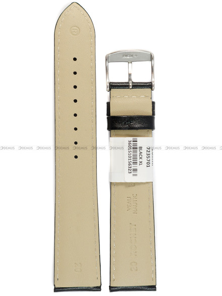 Pasek skórzany do zegarka - Rochet Neptune 7235701 XL - 20 mm - Czarny