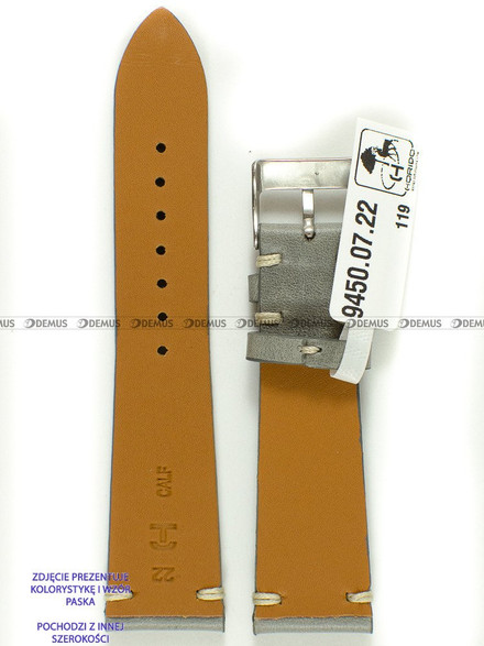 Pasek skórzany do zegarka - Horido 9450.07.24S - 24 mm - Zwężany