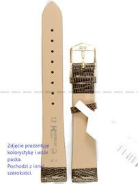 Pasek skórzany z jaszczurki do zegarka - Hirsch Lizard 01766110-1-18 M - 18 mm