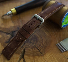 Pasek skórzany ręcznie robiony A. Kucharski Leather - Conceria Il Ponte Maya - chocolate/earthyyellow 16 mm