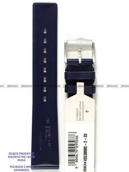 Pasek z naturalnego kauczuku do zegarka - Hirsch Pure 40538880-2-22 - 22 mm