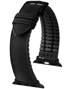 Pasek metariałowo-kauczukowy z adapterem do Apple Watch - Hirsch Arne 0925090050AD-5-22 - 22 mm - Zestaw