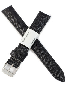 Pasek skórzany do zegarka - Rochet Opaline 5381401ST - 14 mm - Czarny