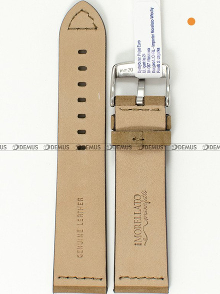 Pasek skórzany do zegarka - Morellato A01X4683B90027CR24 - 24 mm brązowy