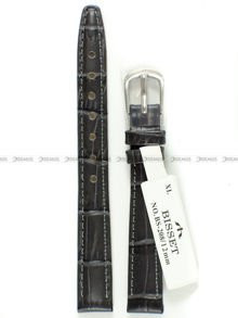 Pasek skórzany do zegarka Bisset - BS-208 - 12 mm - XL czarny