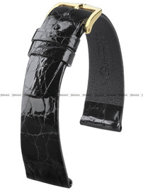 Pasek skórzany z krokodyla do zegarka - Hirsch Prestige Croco 02208050-1-19 - 19 mm  - zwężany