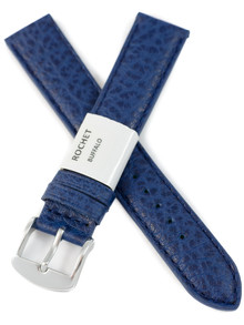 Pasek skórzany do zegarka - Rochet Buffalo 5020606 - 18 mm - Niebieski