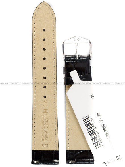 Pasek skórzany do zegarka - Hirsch Louisianalook 03427050-2-20 - 20 mm czarny