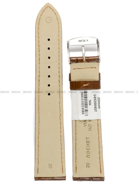 Pasek skórzany do zegarka - Rochet Charleston 5492004ST - 20 mm - Brązowy