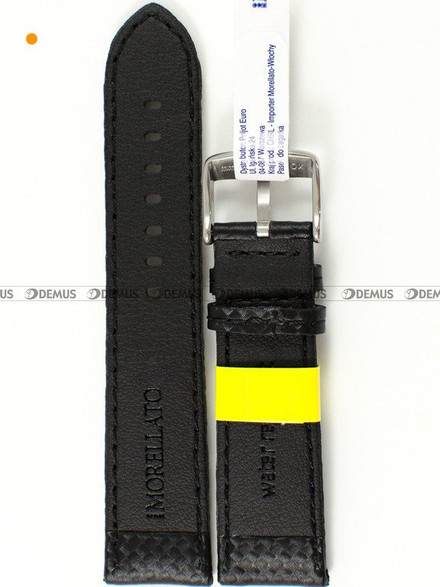 Pasek wodoodporny karbonowy do zegarka - Morellato A01U3586977819CR24 24 mm czarny