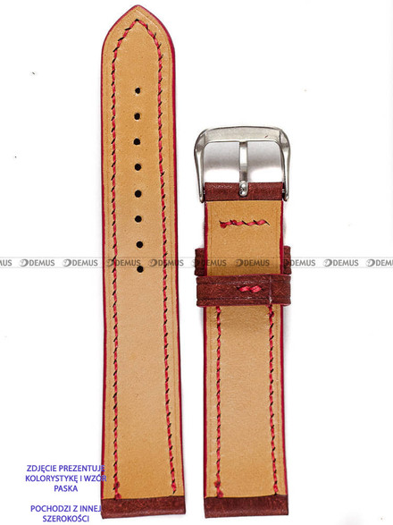 Pasek skórzany ręcznie robiony A. Kucharski Leather - Badalassi Carlo Pueblo - Coccinella/Red - 32 mm