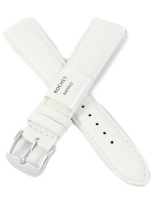 Pasek skórzany do zegarka - Rochet Buffalo 5020702 - 20 mm - Biały