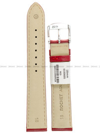 Pasek skórzany do zegarka - Rochet Screen 6330605 - 18 mm - Czerwony