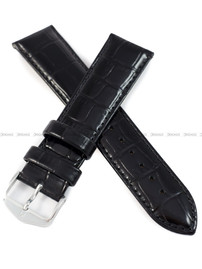 Pasek skórzany do zegarka - Hirsch Louisianalook 03427050-2-22 - 22 mm czarny