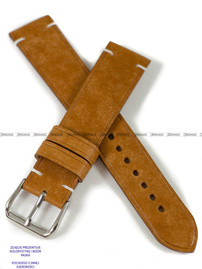 Pasek skórzany ręcznie robiony A. Kucharski Leather - Conceria Il Ponte Maya Simple - cognac/white 26 mm