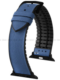 Pasek metariałowo-kauczukowy z adapterem do Apple Watch - Hirsch Arne 0925090080AD-5-22 - 22 mm - Zestaw