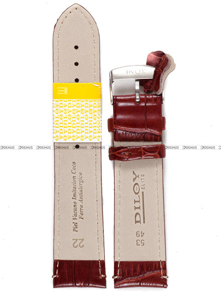 Pasek skórzany do zegarka - Diloy 402.22.8 - 22 mm