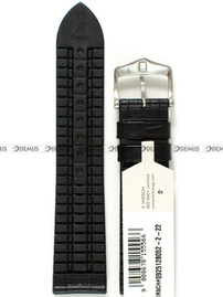 Pasek skórzano-kauczukowy do zegarka - Hirsch George 0925128052-2-22 - 22 mm czarny