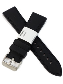 Pasek silikonowy do zegarka - Rochet Birdy 8392201ST - 22 mm - Czarny