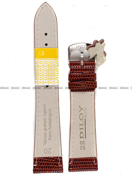 Pasek skórzany do zegarka - Diloy 407.20.8 - 20 mm