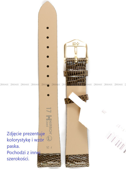 Pasek skórzany z jaszczurki do zegarka - Hirsch Lizard 01766110-1-18 M - 18 mm