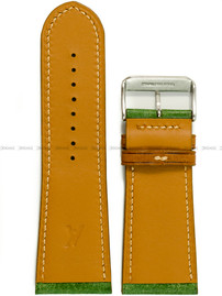 Pasek skórzany ręcznie robiony A. Kucharski Leather - Conceria Il Ponte Maya Double - darkgreen/camel 30 mm