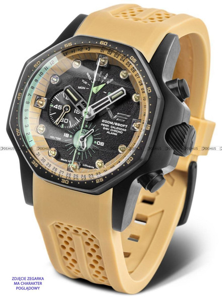 Pasek silikonowy kremowy do zegarka Vostok Europe Atomic Age YM86-640C697 - 25 mm