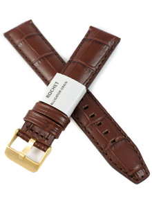 Pasek skórzany do zegarka - Rochet Indiana 5590793 - 20 mm - Brązowy
