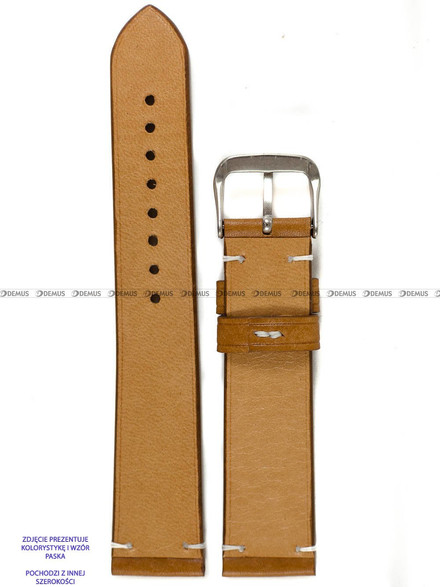 Pasek skórzany ręcznie robiony A. Kucharski Leather - Conceria Il Ponte Maya Simple - cognac/white 16 mm