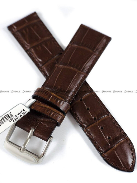 Pasek skórzany do zegarka - Fluco Mokka 207M-02-22 - 22 mm
