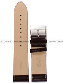 Pasek skórzany do zegarka Nautica NAI19509G - 24 mm brązowy