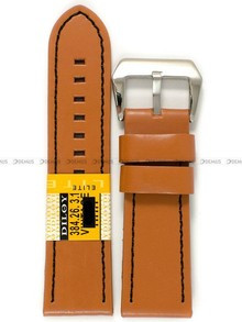 Pasek skórzany do zegarka - Diloy 384.26.3.1 - 26 mm brązowy