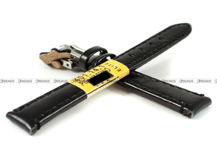 Pasek skórzany do zegarka - Diloy 401.14.1 - 14 mm czarny