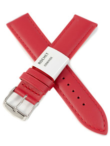 Pasek skórzany do zegarka - Rochet Miami 5412005ST - 20 mm - Czerwony